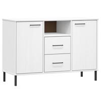 Dressoir met metalen poten OSLO 113x40x77 cm grenenhout wit - thumbnail