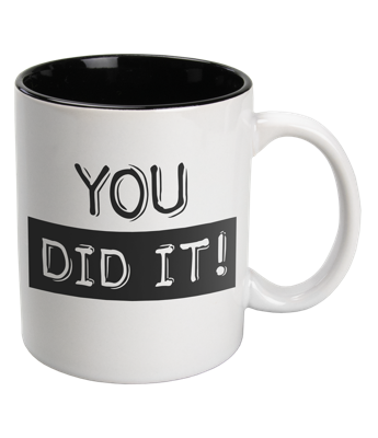 Mok &apos;You Did It!&apos; Zwart Wit