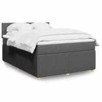 Boxspring met matras stof donkergrijs 160x200 cm - thumbnail