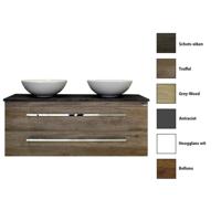 Onderkast Sanicare Q12 Twee Laden Chromen Greep Soft-Close 120x45 cm Belluno-Eiken Sanicare - thumbnail