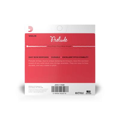 D'Addario J810 1/16M Prelude String Set, 1/16 Scale, Medium Tension Vioolsnarenset