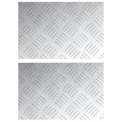 VidaXL Trap tread rechthoekig 2 pcs zilver 30 x 20 cm aluminium