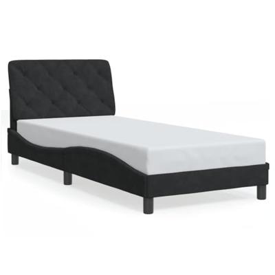 Bedframe met LED zonder matras fluweel zwart 90x190 cm