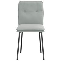 Eetkamerstoelen 6 st fluweel lichtgrijs - thumbnail
