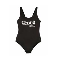 Protest badpak Itske met printopdruk zwart - thumbnail