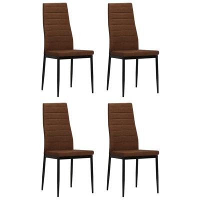 Eetkamerstoelen stof bruin 4 st