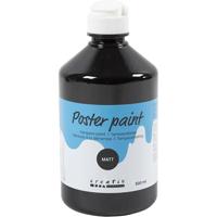 Creativ Company Tempera verf mat, zwart, 500 ml/ 1 fles - thumbnail