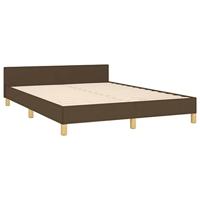 Bedframe zonder matras stof donkerbruin 140x200 cm - thumbnail