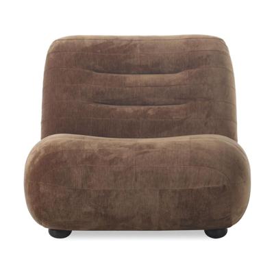 Dutchbone Fauteuil 'Wyatt' Velvet, kleur Cognac