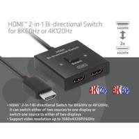 club3D HDMI Switch 2-in-1 bidirektional HDMI-switch 2 poorten 7680 x 4320 Pixel - thumbnail
