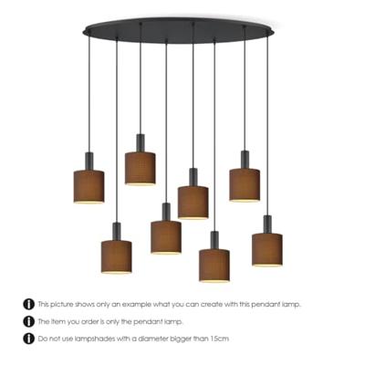 Metaal kroonluchter - Industrie hanglamp - Zwart - Met 8 pcs lampvoeten - Ontworpen voor Eetkamer en Slaapkamer - 100 x 30 x 117.5cm - set met E27 Lamphouder - voor Lampenkap met Doorsnede max 15cm - Gloeilamp Niet Inbegrepen