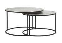 Light & Living Salontafel 'Talca' Set van 2 stuks, 67/75cm, kleur Nikkel - thumbnail