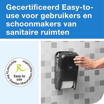 Toiletpapierdispenser tork t7 verticaal duo zwart