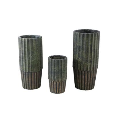 PTMD Bloempot Niki - 22x22x50 cm - Cement - Groen