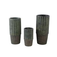 PTMD Bloempot Niki - 22x22x50 cm - Cement - Groen - thumbnail