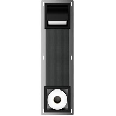 Xellanz Rocko Toiletrolhouder met Klep en Reserverolhouder - Inbouw - Mat Zwart