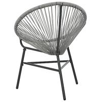 Maanstoel voor in de tuin 69x66x87 cm poly rattan grijs - thumbnail