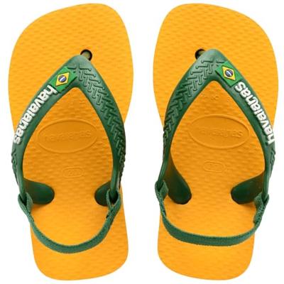 Teenslippers voor baby Brasil Logo II HAVAIANAS geel