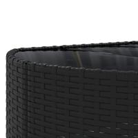 10-delige Loungeset met kussens poly rattan zwart - thumbnail