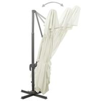 VidaXL Zweefparasol met dubbel dak 400x300 cm zandkleurig - thumbnail