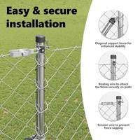 VidaXL Afrasteringspaal zilver 25 x 0,4 m (40 x 40 mm gaas) staal - thumbnail