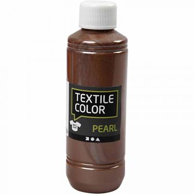 Creativ Company Textielkleur, parelmoer, bruin, 250 ml/ 1 fles