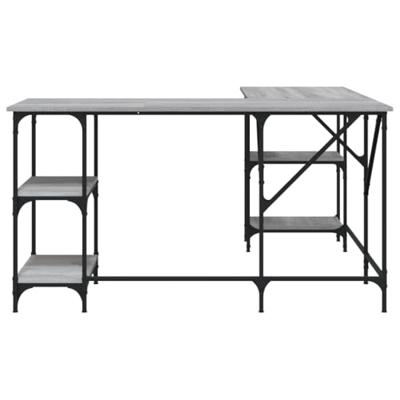 Bureau 139x139x75 cm bewerkt hout grijs sonoma eikenkleurig