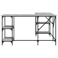 Bureau 139x139x75 cm bewerkt hout grijs sonoma eikenkleurig - thumbnail