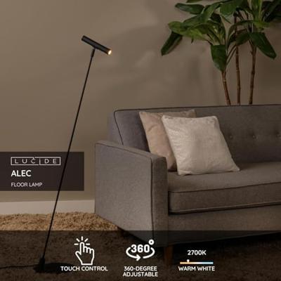 Lucide ALEC - Vloerlamp - LED 3 StepDim - G9 - 1x3W 2700K - Inclusief omwisselbare ringen - Zwart