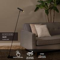 Lucide ALEC - Vloerlamp - LED 3 StepDim - G9 - 1x3W 2700K - Inclusief omwisselbare ringen - Zwart - thumbnail