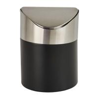 Tafel afvalbakje - zwart/rvs - 11.5x17 cm - thumbnail
