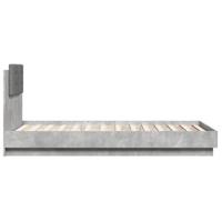 Bedframe met hoofdbord en LED-verlichting betongrijs 75x190 cm - thumbnail