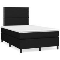 Boxspring met matras stof zwart 120x200 cm - thumbnail