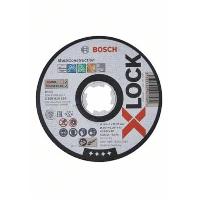 Bosch Accessoires x-lock slijpschijf multi construction 115x1x22.23mm, recht - 1 stuk(s) - 2608619268