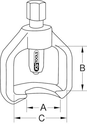 KS Tools 670.0106 Universele scharnierpen-uitdrukpen, 56 mm