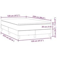 Boxspring met matras fluweel lichtgrijs 120x220 cm - thumbnail
