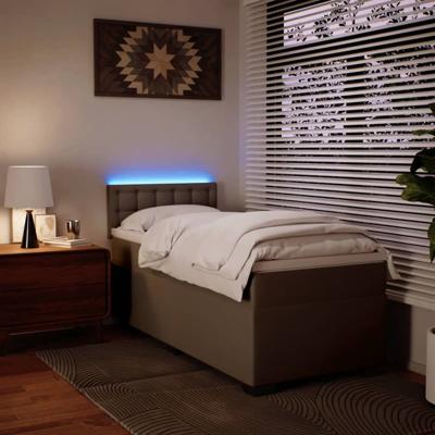 Boxspring met matras kunstleer cappuccinokleurig 80x200 cm