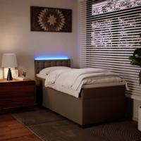 Boxspring met matras kunstleer cappuccinokleurig 80x200 cm - thumbnail