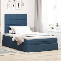 Ottoman bed met matras 140x190cm stof blauw - thumbnail