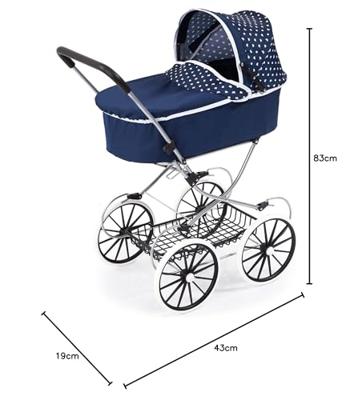 Poppenwagen Reig Classic Deluxe 70 x 42 x 89 cm Blauw
