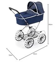 Poppenwagen Reig Classic Deluxe 70 x 42 x 89 cm Blauw - thumbnail
