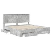 Bedframe met hoofdeinde Beton Grijs 180 x 200 cm Bewerkt hout - thumbnail