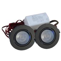 Set 5 x 4 Watt dimbare led inbouwspots Zwart - 2700K - thumbnail