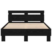 Bedframe met hoofdeinde Zwart eiken 120 x 190 cm Bewerkt hout - thumbnail
