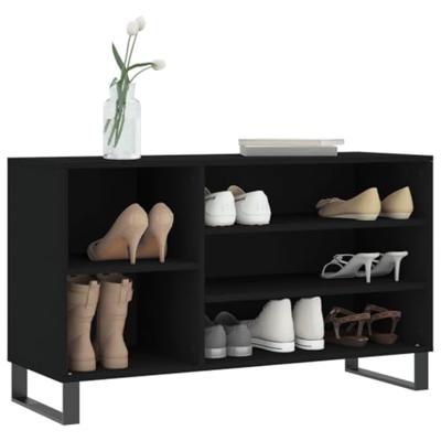 VidaXL Schoenenkast 102x36x60 cm bewerkt hout zwart VidaXL Schoenenkast 102x36x60 cm bewerkt hout zwart
