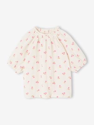 Blouse voor meisjes van katoengaas vanille