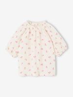 Blouse voor meisjes van katoengaas vanille - thumbnail