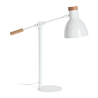Kave Home Tafellamp 'Tescarle' Metaal en Beukenhout, kleur Wit - thumbnail