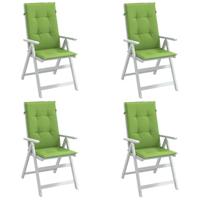VidaXL Stoelkussens 4 st hoge rug 120x50x4 cm stof gemêleerd groen - thumbnail