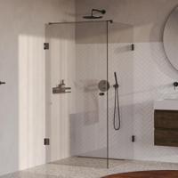 BRAUER Void Carving douchecabine met draaideur helder glas 100x100x200 incl. glascoating PVD gunmetal geborsteld - thumbnail